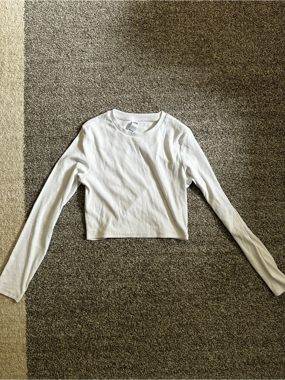White Cropped Long-Sleeve Tee - Women's Classic Crew